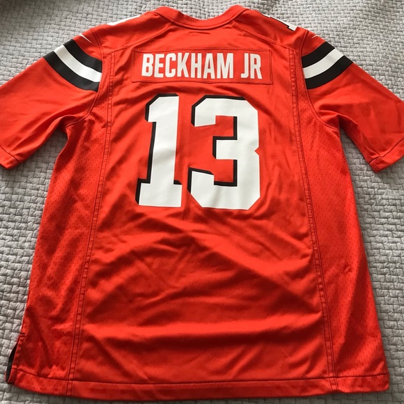 Odell Beckham, Jr. Cleveland Browns On Field Orange Nike Jersey Size Large - Picture 2 of 3